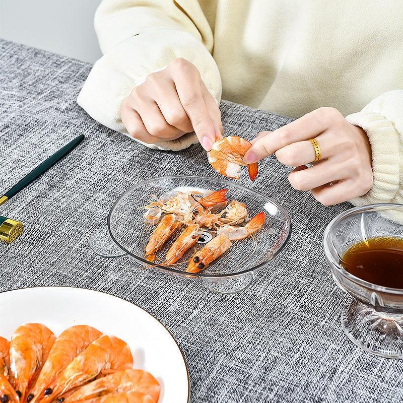 8pcs Plastic Desktop Spit Bone Dish Household Thickened Dinosaur Bear Cat Shaped Tableware Anti-drop Fruit Plate Table