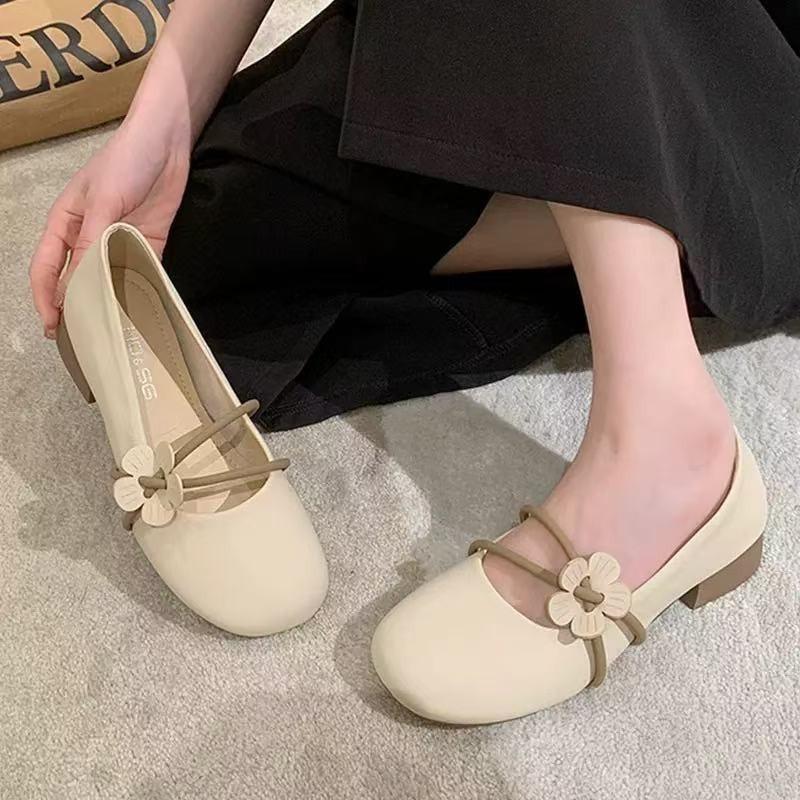 French Flat-soled Fairy Single Shoes Female 2025 Spring and Autumn New Mary Jane Shoes Temperament One-pedal Soft-soled Beanie Shoes