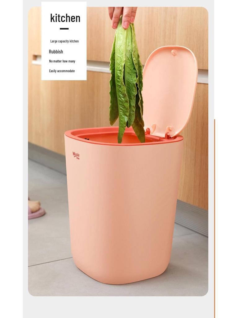 Press-Type Large Capacity Trash Can for Home - Bedroom, Living Room, Kitchen, Bathroom