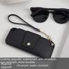 Portable Glasses Storage Bag With Lanyard Sunglasses Eyeglass Bag Pu Leather Glasses Bag  Female
