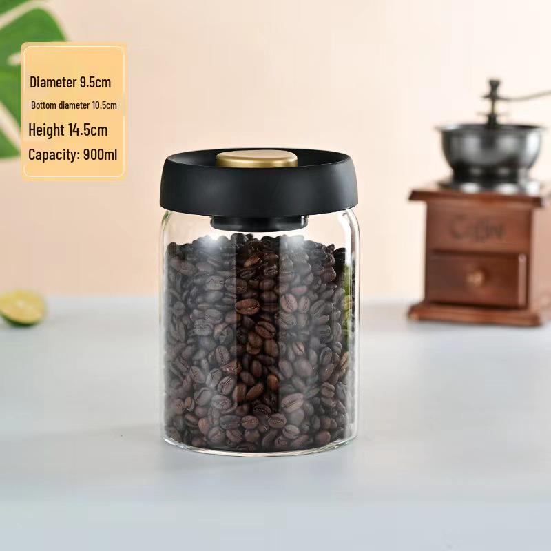 Vacuum-Sealed High Borosilicate Glass Jar for Coffee, Grains & Freshness Preservation