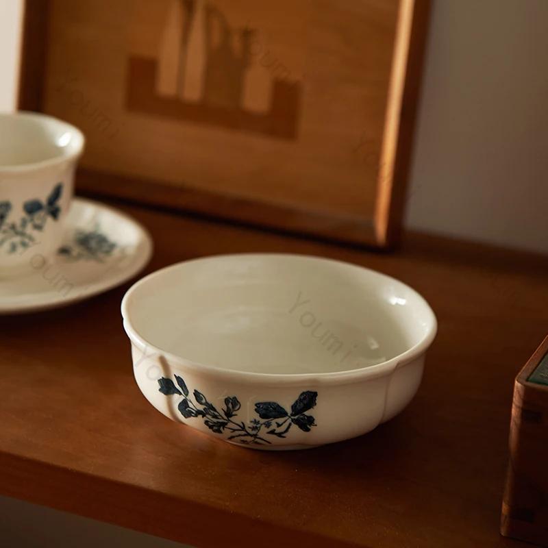 Lätt Lyx High End Matstallrik Fransk Stil Cirkulära Keramiska Tallrikar Hushåll Utsökta Skålar Restauranger Rätter Porslin