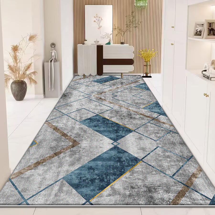Modern Long Corridor Carpet Home Non-slip Stairway Rug Hotel Lobby Passageway Runner Washable Room Decor Floor Mats Customizable