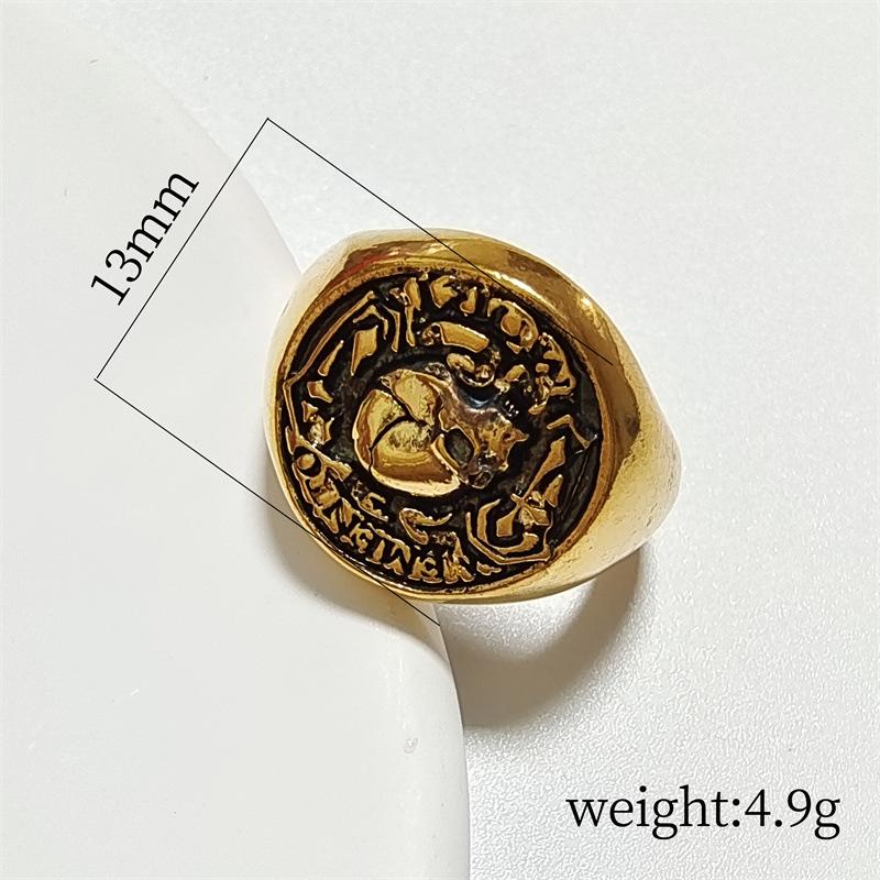 Via Mori Memento Totenkopfring Kreuz Überzogener Kreativer Ring