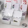 White & Transparent Desktop Storage Box Pos Collection Box Jewelry Container Id Card Organizer