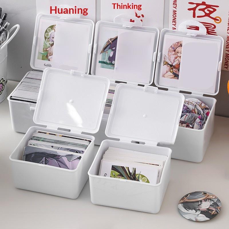 White & Transparent Desktop Storage Box Pos Collection Box Jewelry Container Id Card Organizer
