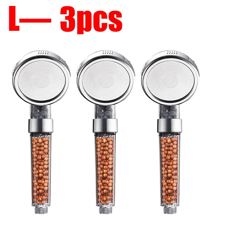 1-3Pcs Filtered Shower Head Bathroom ABS High Pressure Water Saving Spray Handheld Clear Showerheads with Filter Beads