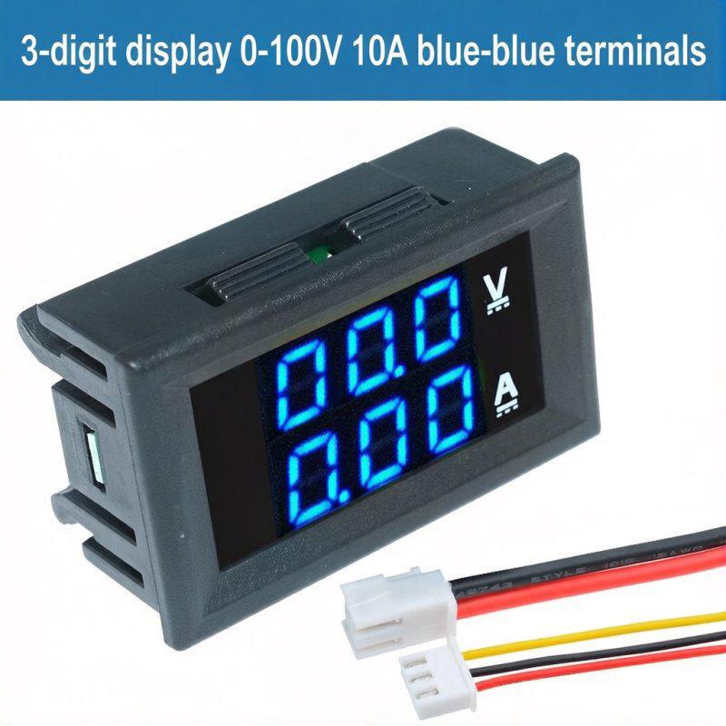 LIZAO DC 0-100V/200V Digital Voltage Current Power Meter 10A/50A/100A Dual Display Panel Meter