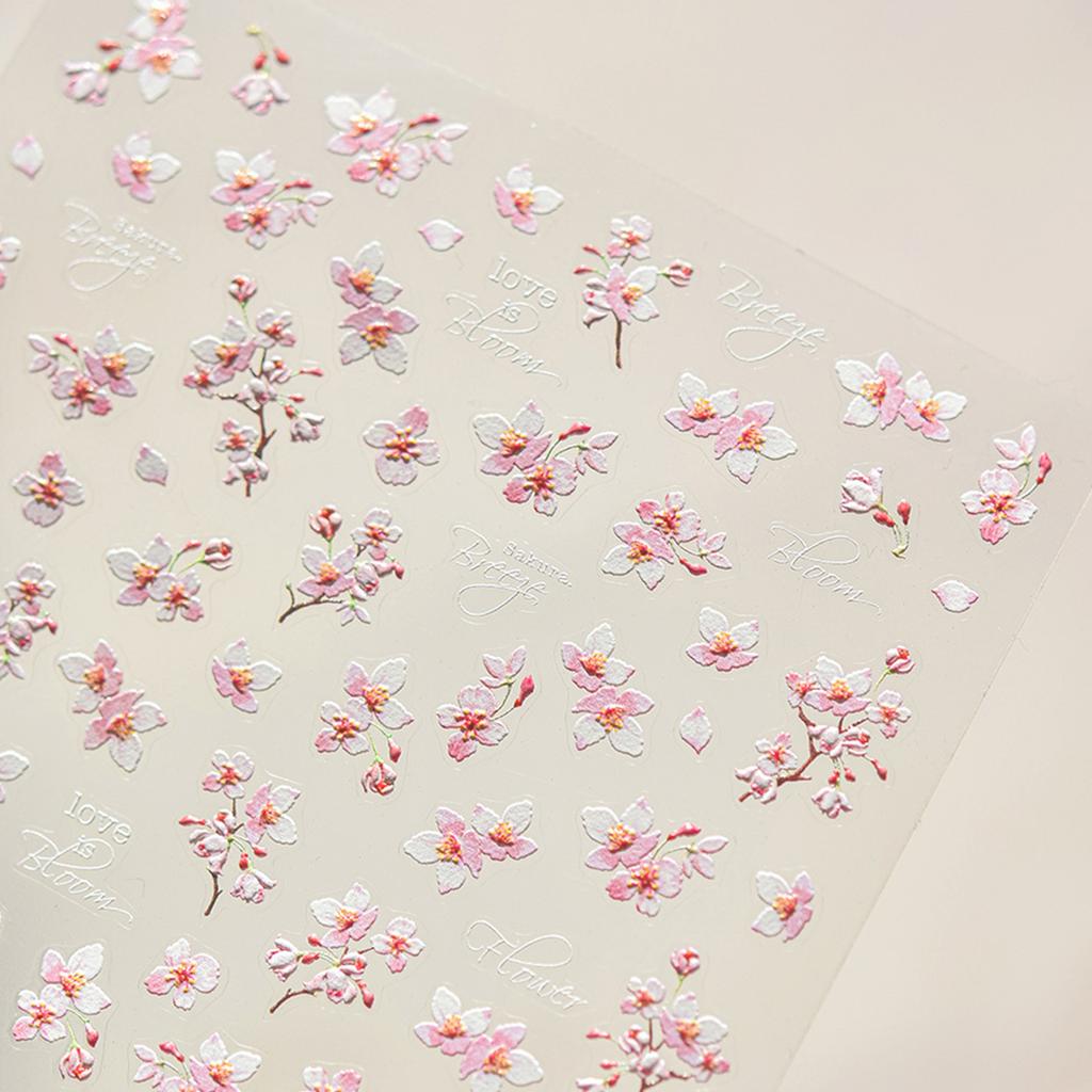 Fairy Flower Nail Stickers Flower Manicure Stickers Floral Pattern Self Adhesive Nail Supplies for Women Manicure Decoration