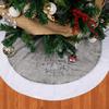 Dremisland 36" Luxury Faux Fur Christmas Tree Skirt with Snowflake Double Layers Soft Tree Skirt Rustic White Grey Xmas Tree Skirt Luxury Christmas