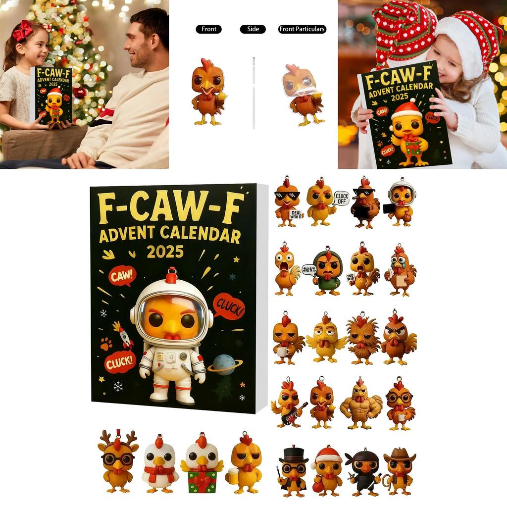 Weihnachts-Adventskalender F Caw F Huhn Dekorative Figuren Aus Acrylmaterial Für Festliche Feiern