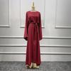 Abaya Women Muslim Long Dress Kaftan Solid Loose Plus Size Middle East Gown Jubah Baju Muslim Baju Raya [excluding Headband]