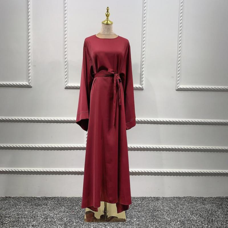 Abaya Women Muslim Long Dress Kaftan Solid Loose Plus Size Middle East Gown Jubah Baju Muslim Baju Raya [excluding Headband]