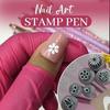 6Pcs Nail Art Stamp Pen Set Easy To Use DIY Gel Nail Pens for Beautiful Flower Patterns Nail Stamping Polish Printer Kit for Manicure