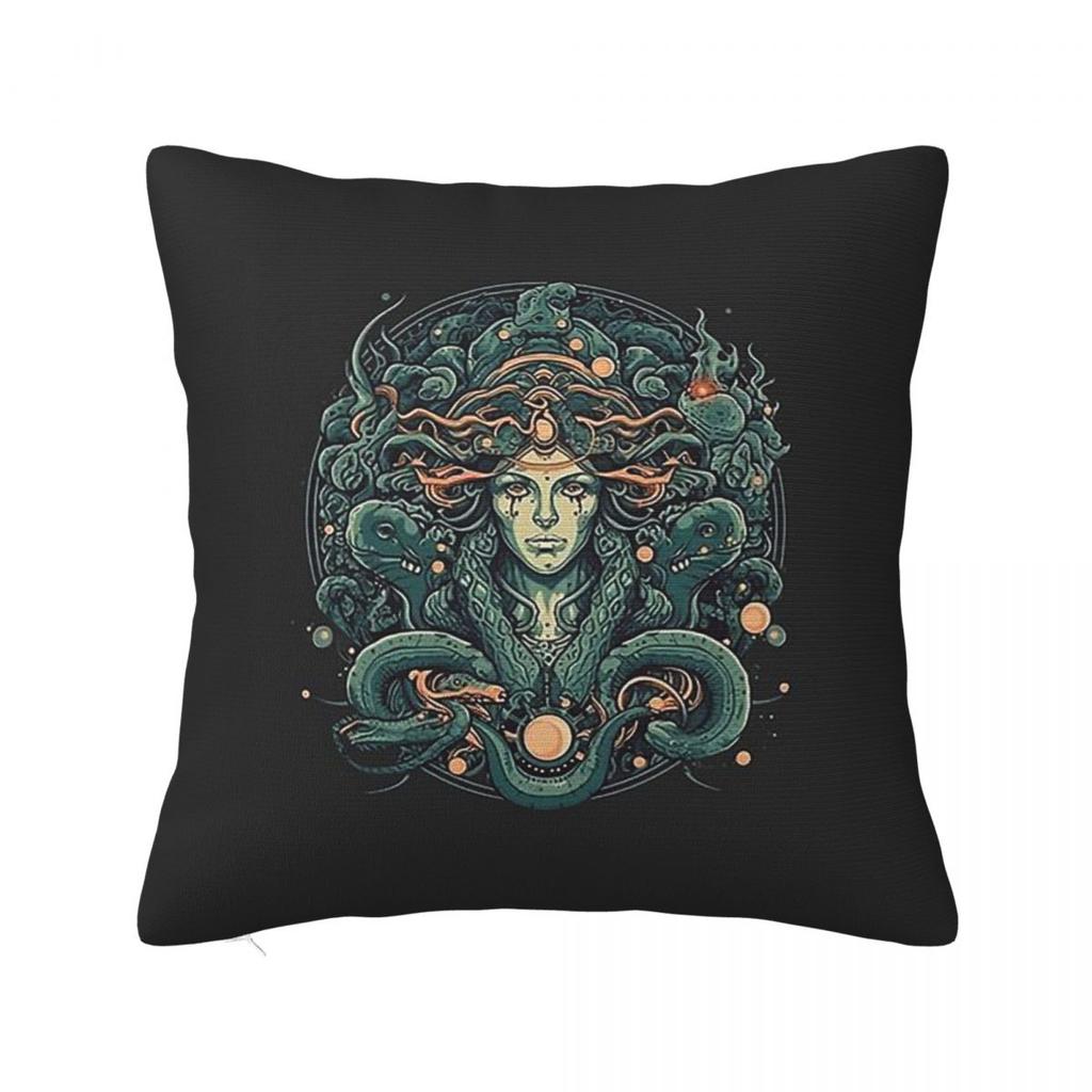 Ancient Greece Medusa Gorgon Vintage Style Square Pillowcase Cushion Cover Pillow Case Throw Pillow Cover for Home Bedroom Car