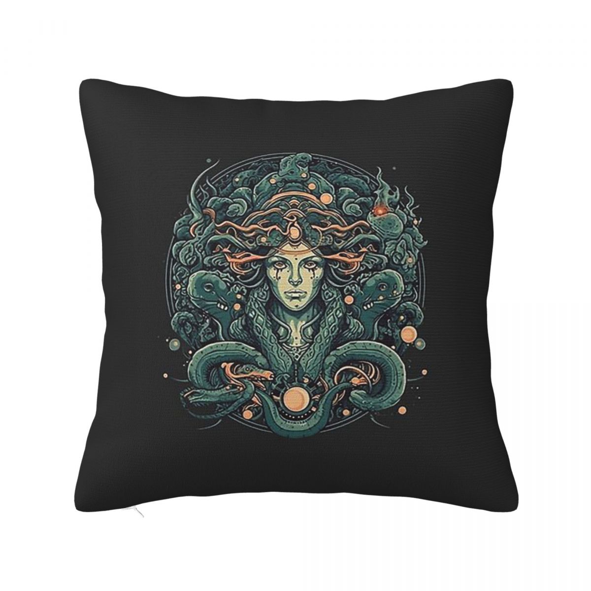 

Ancient Greece Medusa Gorgon Vintage Style Square Pillowcase Cushion Cover Pillow Case Throw Pillow Cover for Home Bedroom Car 12x12Inch