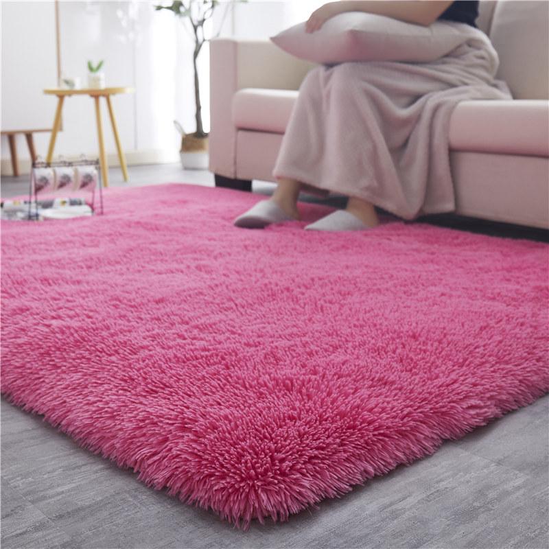 Nordischer Waschbarer Langhaar Teppich für Schlafzimmer, Wohnzimmer oder Sofa – Niedlicher und Stilvoller Bettvorleger oder Couchtisch Teppich