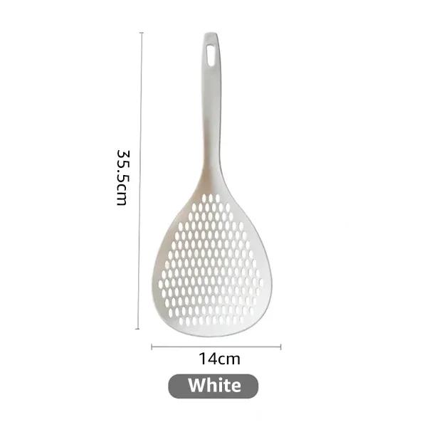 

Kitchen Ladle Scoop Strainer Large Plastic Slotted Spoon Cooking Skimmers for Draining білий