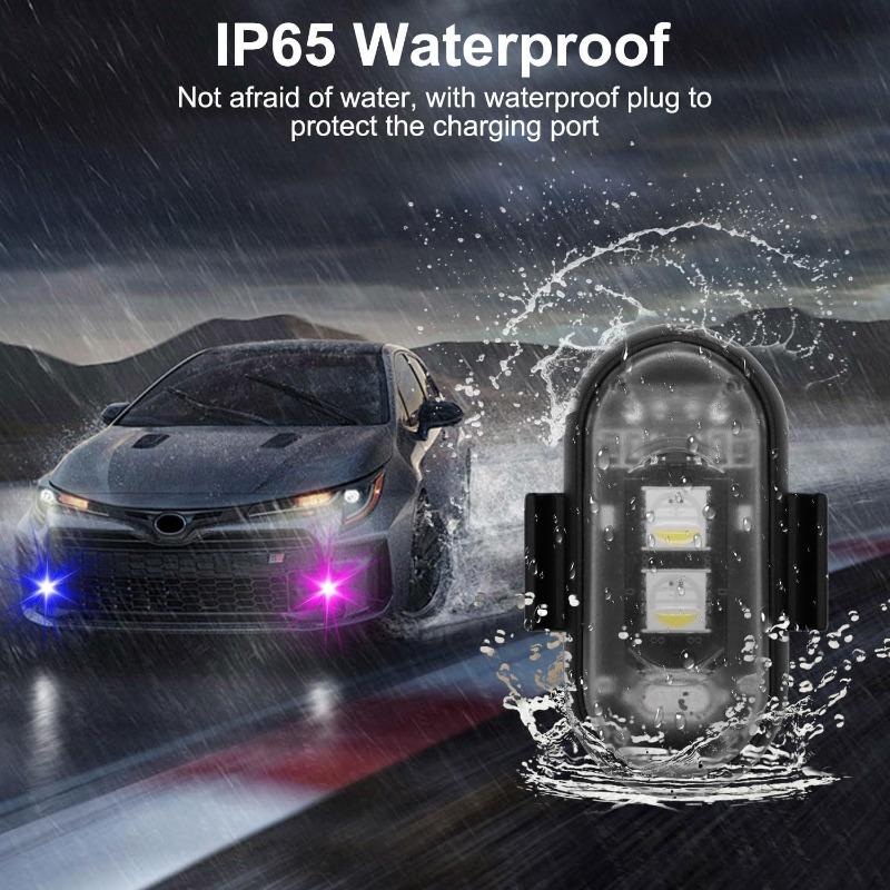 Car Motorcycle Bike Aircraft Warning Anti-collision Flashing Lamp 8 Colors USB Rechargeable Wireless Remote LED Strobe Light