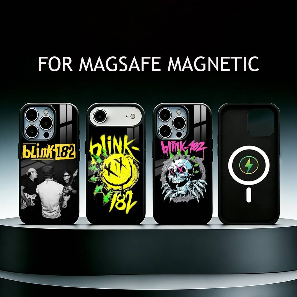 Punk B-Blink-182 Band Phone Case For iPhone17,16,15,14,13,12,11 Plus,Pro Max Magnetic For Magsafe Wireless Charging