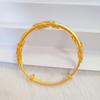Vietnamese Gold-Plated Acacia Bangle: Adjustable Push-Pull Bracelet for Women