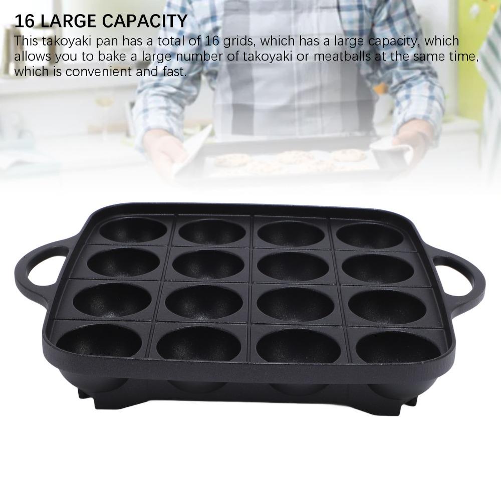 Black Takoyaki Grill Pan Nonstick 16-Hole Cooking Pan Takoyaki Pan  Homemade Japanese Snacks