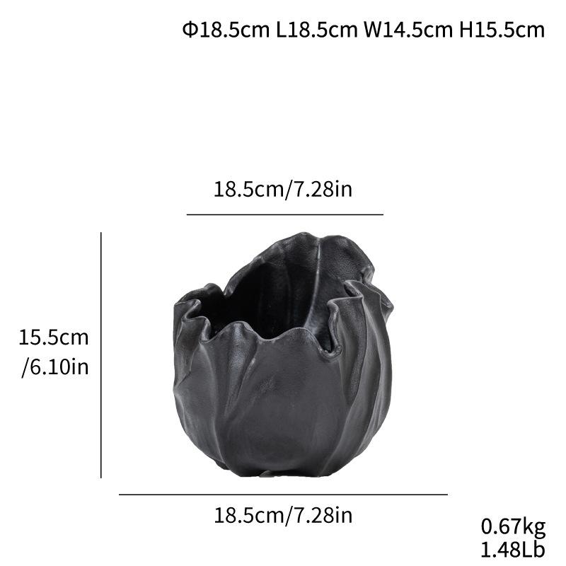 Керамическая ваза Xiaohongshu Креативная особой формы Украшение для цветочной композиции Домашний настольный Декор Поделки v351 small black