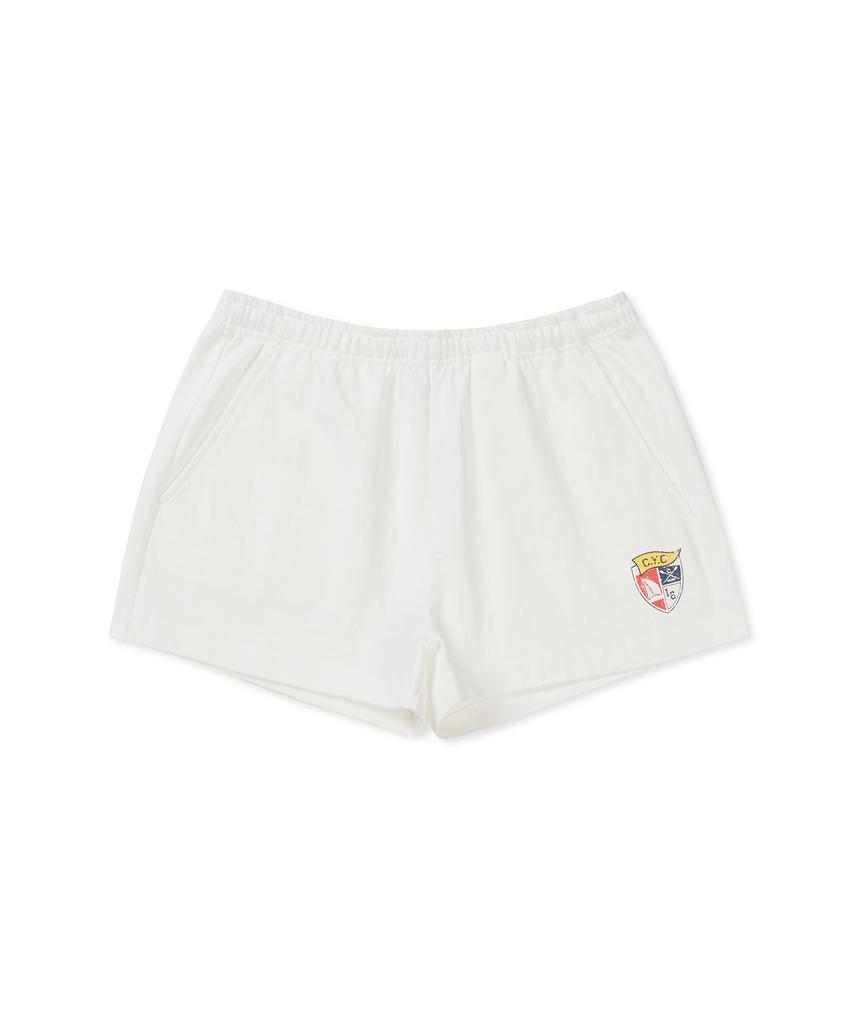 CLOVE [25Ss Clove] Shield Print Banding Shorts (White)