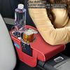 Car Armrest Pad Car Elbow Rest Pad With Side Pocket Thick Heightening Mat Cup Holder Tissue Box For SUV RV Trailer Driver