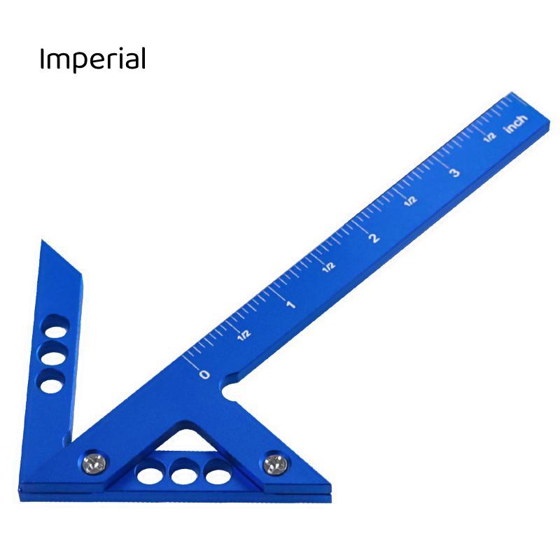 1Pcs 45°/90° Angle Ruler Aluminum Alloy Center Finder Line Gauge & Angle Marking Ruler For Carpenter Marking Measurement Tool