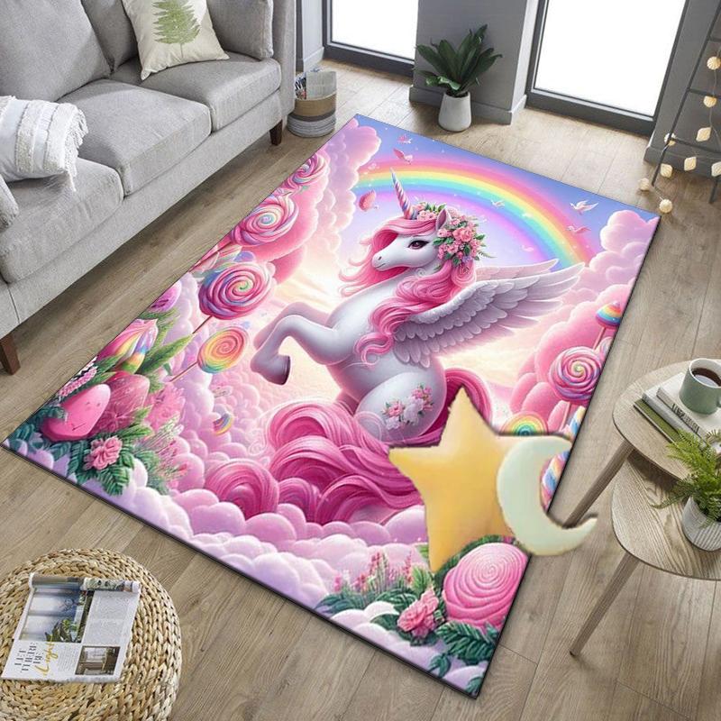 Magical Unicorn Fantasy Office Rug Chair Mat, Entryway Carpet, Suitable for Front Door, Bedroom, Living Room, Desk, Holiday Gift