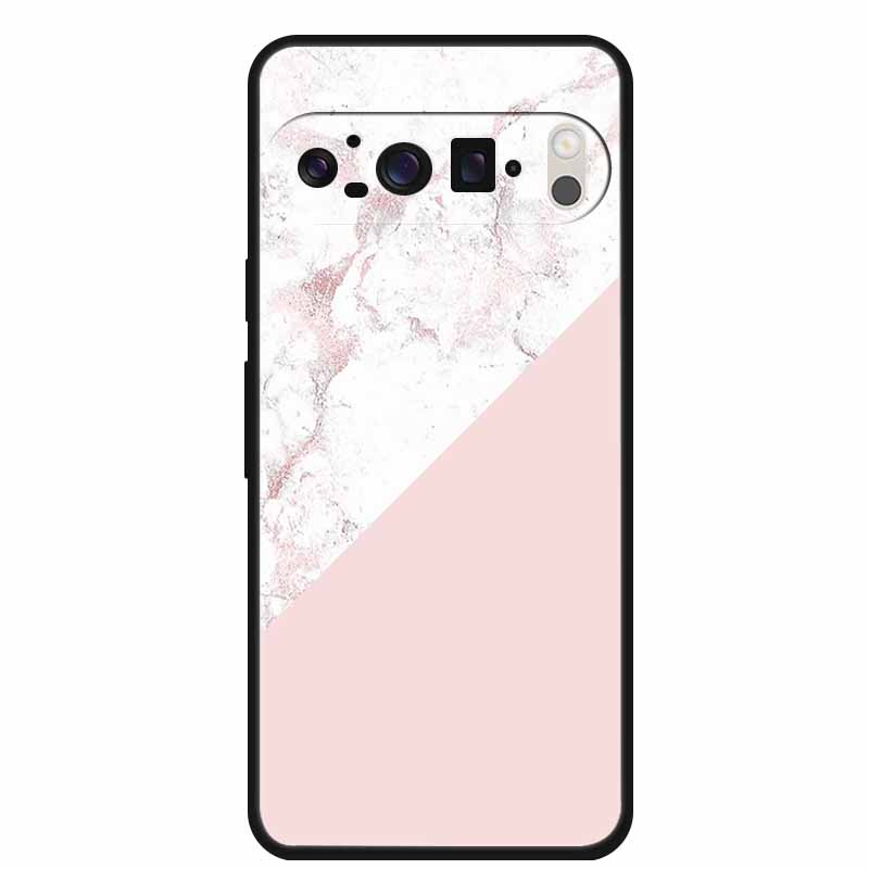 For Google Pixel 9 Pro XL Cellphone Case Luxury Protector Soft Silicone Cover for Google Pixel 9Pro XL Marble Soft Black Funda