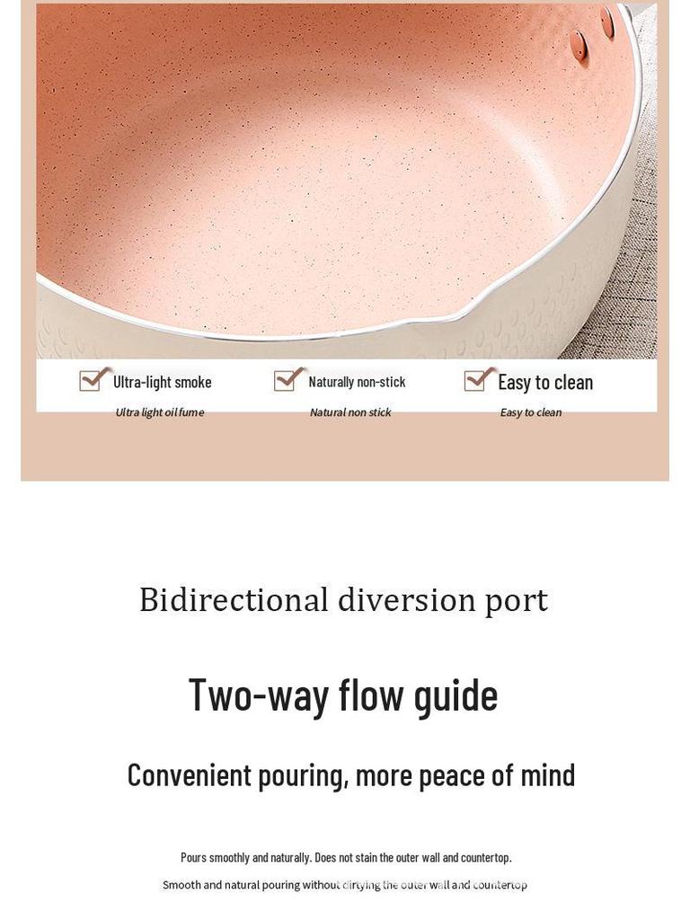 Maifan Stone Non-Stick Induction Cooker Pot for Instant Noodles, Baby Food, and Milk; Yukihira Pan, Food-Grade.