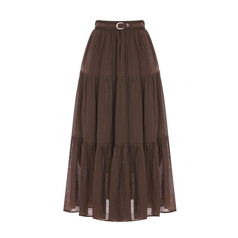 TVIEW Summer Belted Tiered Skirt_V6B-Csk011
