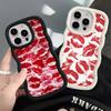 Retro And Sexy Red Lip Print Case for iPhone 11 13 12 17 Air 16 Pro Max 14 15 Plus XR 8 Soft Phone Cover
