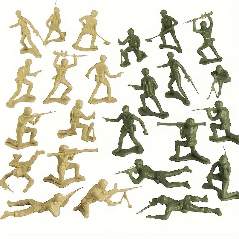 30pcs Plastic Army Men Action Figures Multiple Different Poses Soldier Model Set 1.96 Inches Red Green Yellow Blue Army ZSY