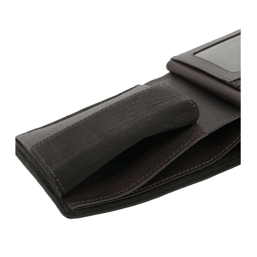 Helena Men's Tenerezza Bifold Wallet with Bella, Mini Wallet, 0741, Cowhide Leather [06] Green x Charcoal