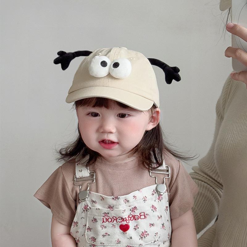 Cute Antler Funny Baby Sun Hat Spring Autumn Thin Unisex Kids UV Protection Baseball Cap for Boys and Girls