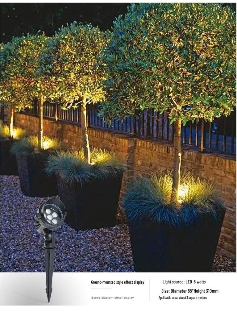 Outdoor Waterproof Plug-In Spotlight for Gardens and Lawns