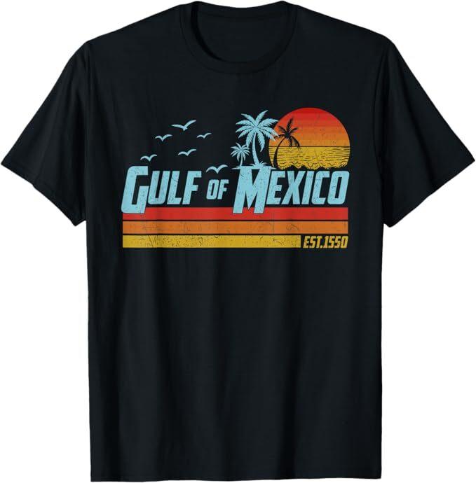 

Gulf of Mexico Est 1550 Retro Vintage Beach T-Shirt XL