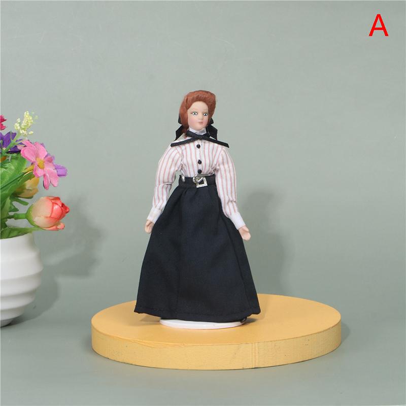 

1:12 Миниатюрная мини-кукла в викторианском стиле Модель учителя Пижама Кукольный домик Украшения as the picture