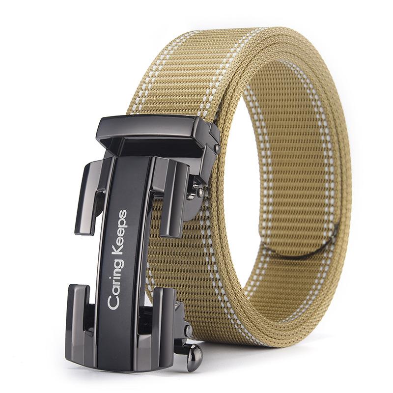 

Холщовый ремень Мужской Автоматическая пряжка без зубцов Нейлоновый Дышащий Для среднего и молодого возраста Деловой Уличный Досуг Тренд Ремень 120cm
