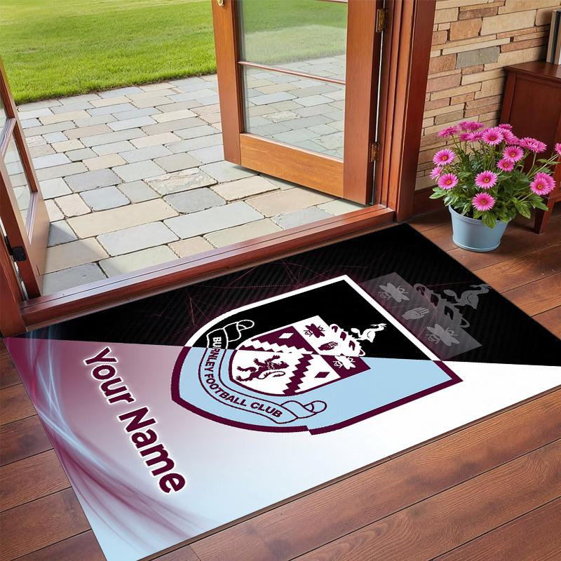 Crystal Velvet Rug Custom Name Text, Soft Non Slip Floor Mat Home DecorBurnley Football