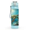 1PC Sea Turtle Underwater Ocean Print 750ml Color Plastic Sports Water Bottle Leakproof Flip Straw Lid Suitable for Sports Office Home Use