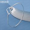 925 Sterling Silver Heart Bangle Wedding Romance Jewelry