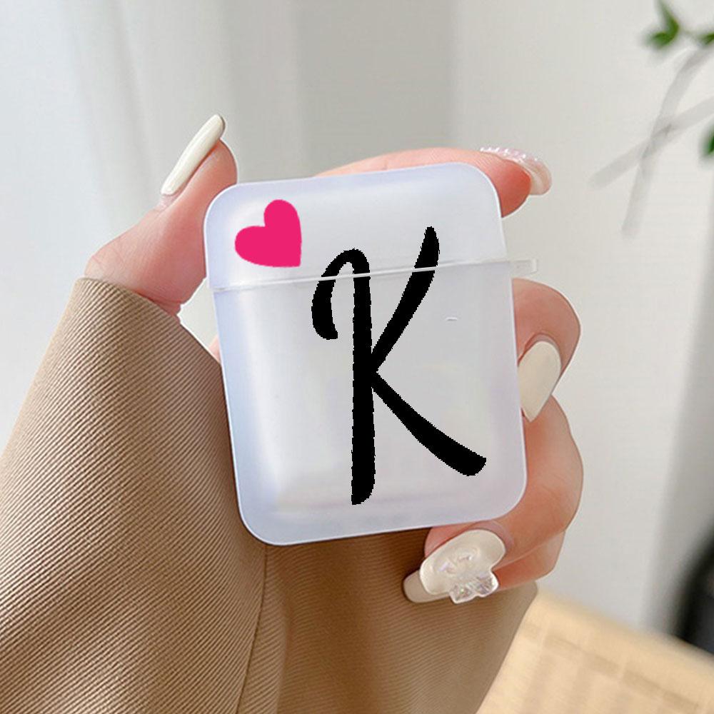 Initial Letter A Z Love Heart Earphone Case for Airpods 4th 3rd Pro 3 2 Cover for Airpod 2 3 1 Protective Accessorie Shell Funda