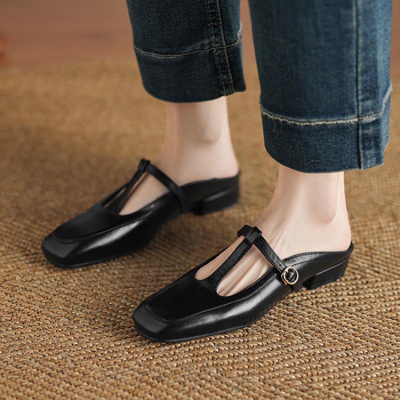 

Summer women s bag head slippers non-slip size women s shoes casual foot slippers new low-heeled flat slippers 43 (customized non-return and exchange) чёрный
