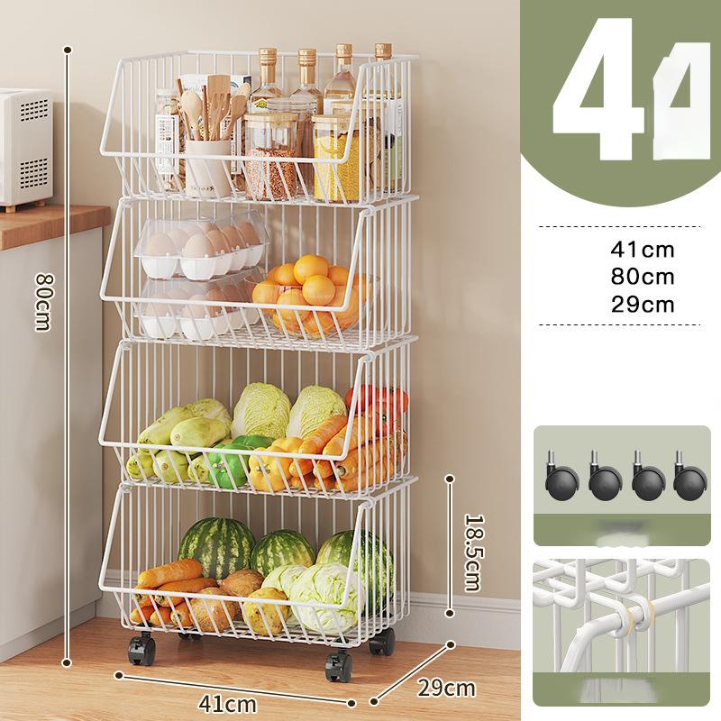 Cestini Impilabili In Filo Metallico: 4 Pezzi, 30,5x26,4x19,8 Cm, Per Frutta, Dispensa E Organizzazione, Carico Max 29,5 Kg
