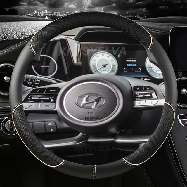 PU kožený potah na volant do auta pro Hyundai Tucson NX4 Elantra Sonata 10th Auto příslušenství