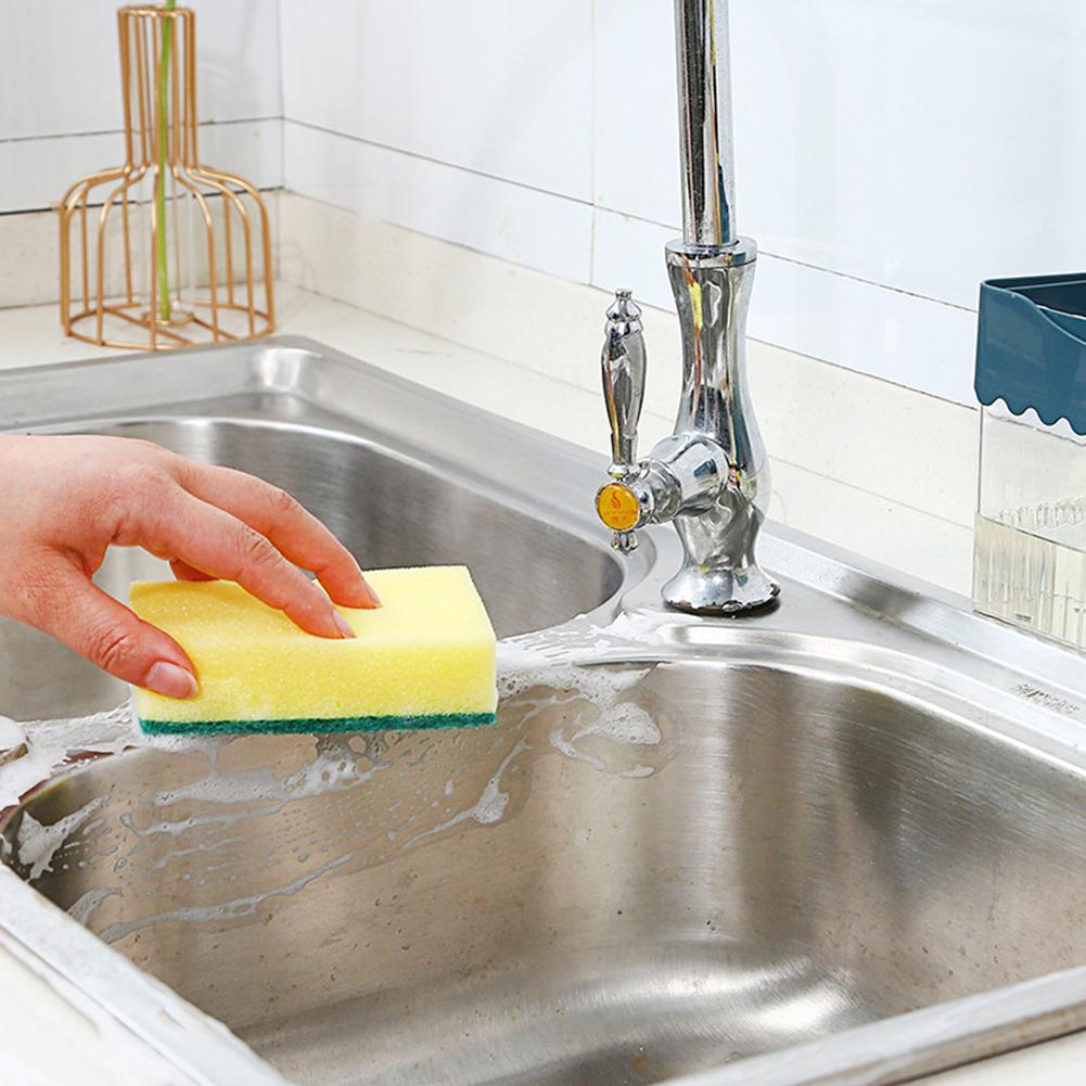Press Type Liquid Soaps Dispenser With Sponge Holder Easy Refilling Liquid Soaps Box For Countertop
